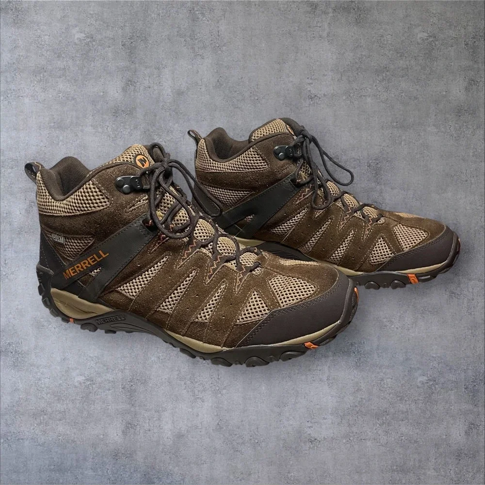 Merrell Accentor 2 Mid Waterproof Hiking Boots Brown Mens 13 J50823 - Picture 1 of 8